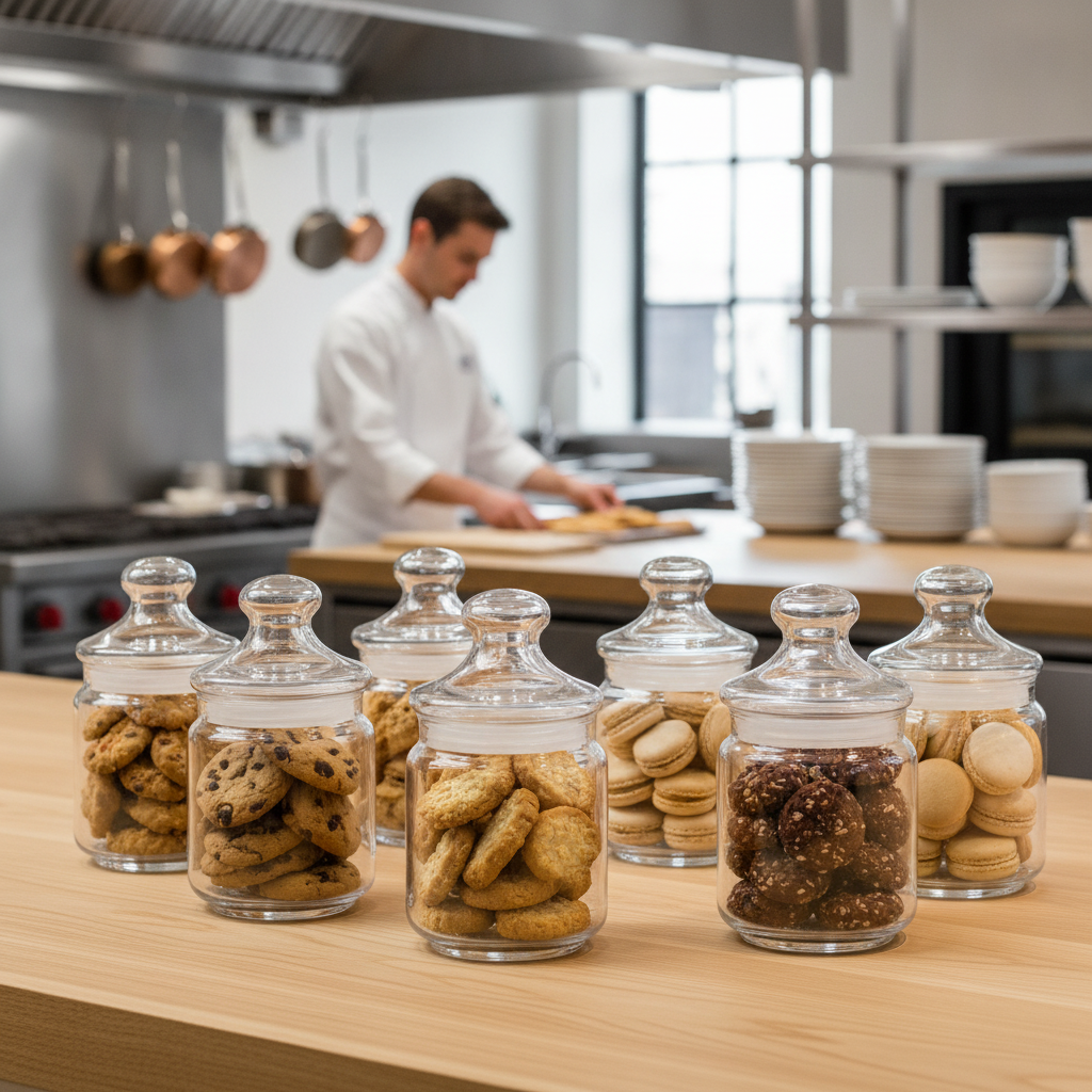 Glass Storage Jars 280ml for Organizing Cookies & Biscuits (Pack of 6)