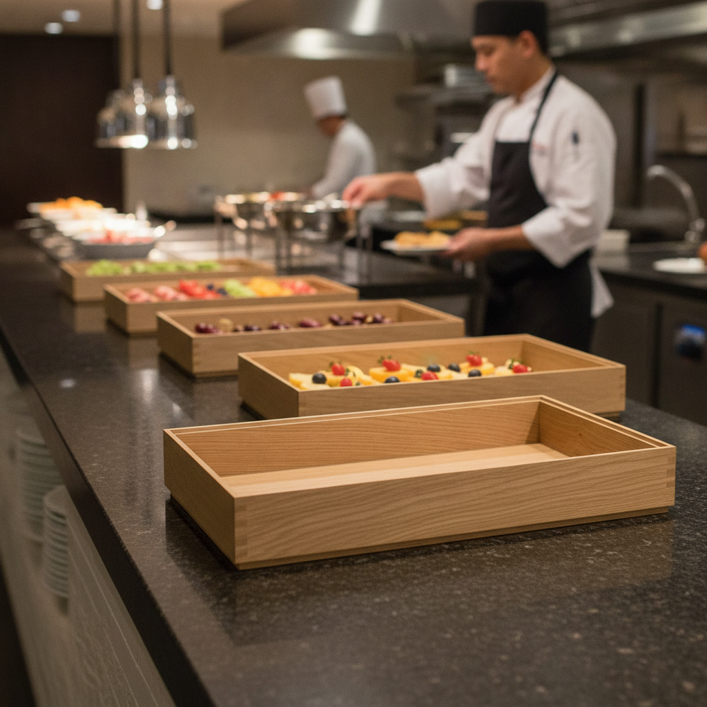 Wooden Box GN 1/1 85mm for Buffet Stations
