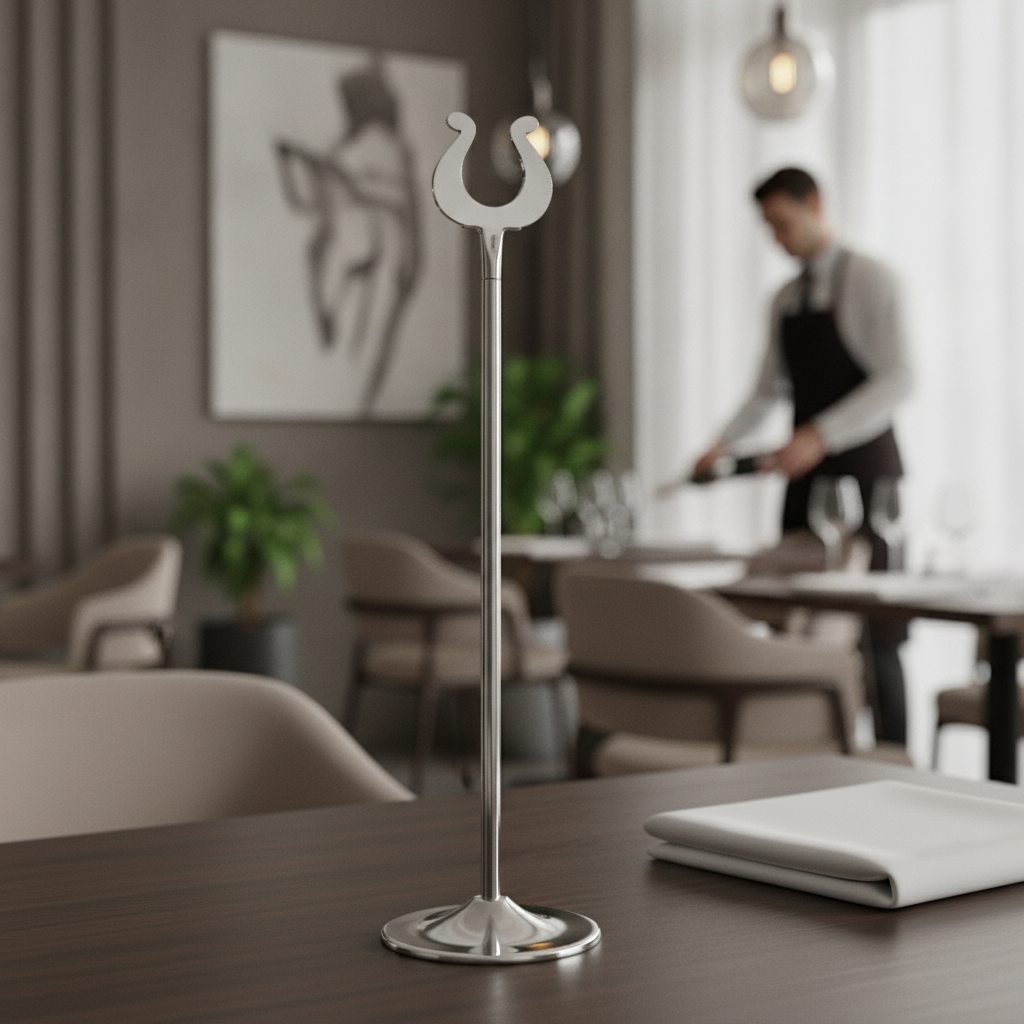 Stainless Steel Table Number Stand 305mm for Restaurants