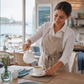 Super Vitrified Ceramic White Beverage Pot 426ml for Coastal Cafés (Pack of 4)