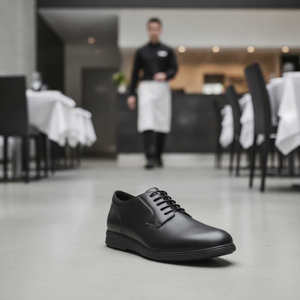 Microfibre Black Formal Men's Shoe for Hospitality (EU Sizes 41-47)