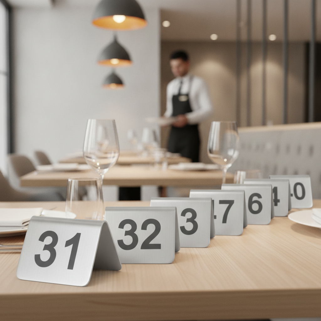 Stainless Steel Table Numbers 31-40 for Efficient Service (Pack of 10)