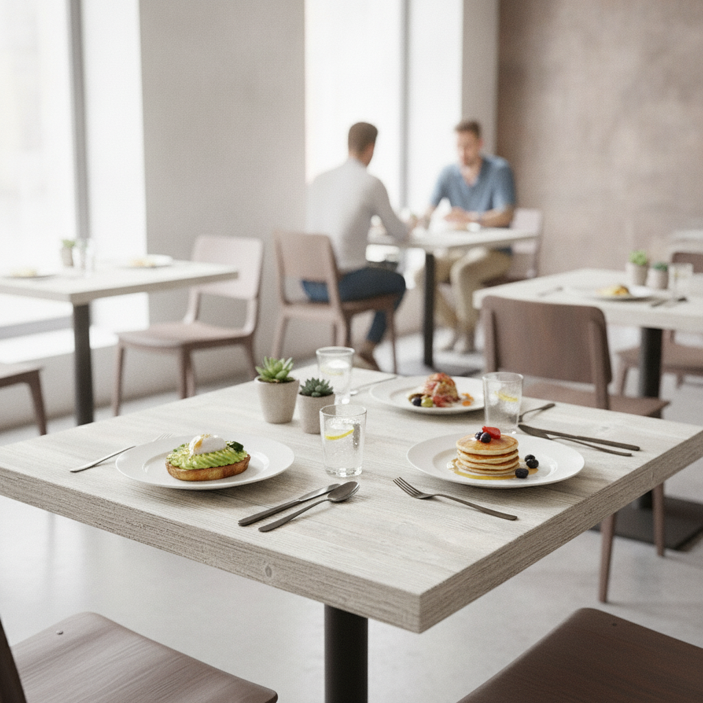 High Density Woodchip Square Table Top 600mm for Restaurants & Cafés
