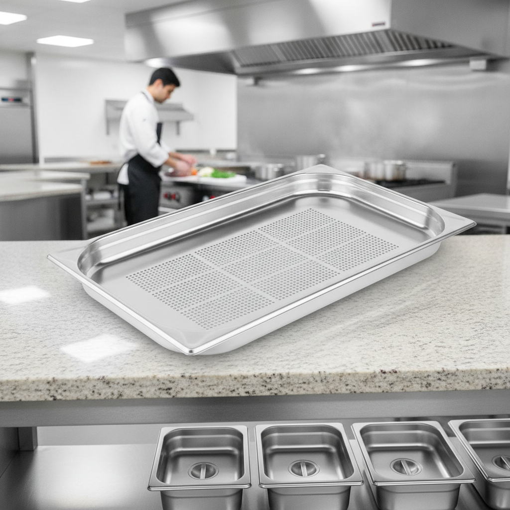 304 Stainless Steel Perforated Gastronorm Tray 5.8L for Versatile Cooking