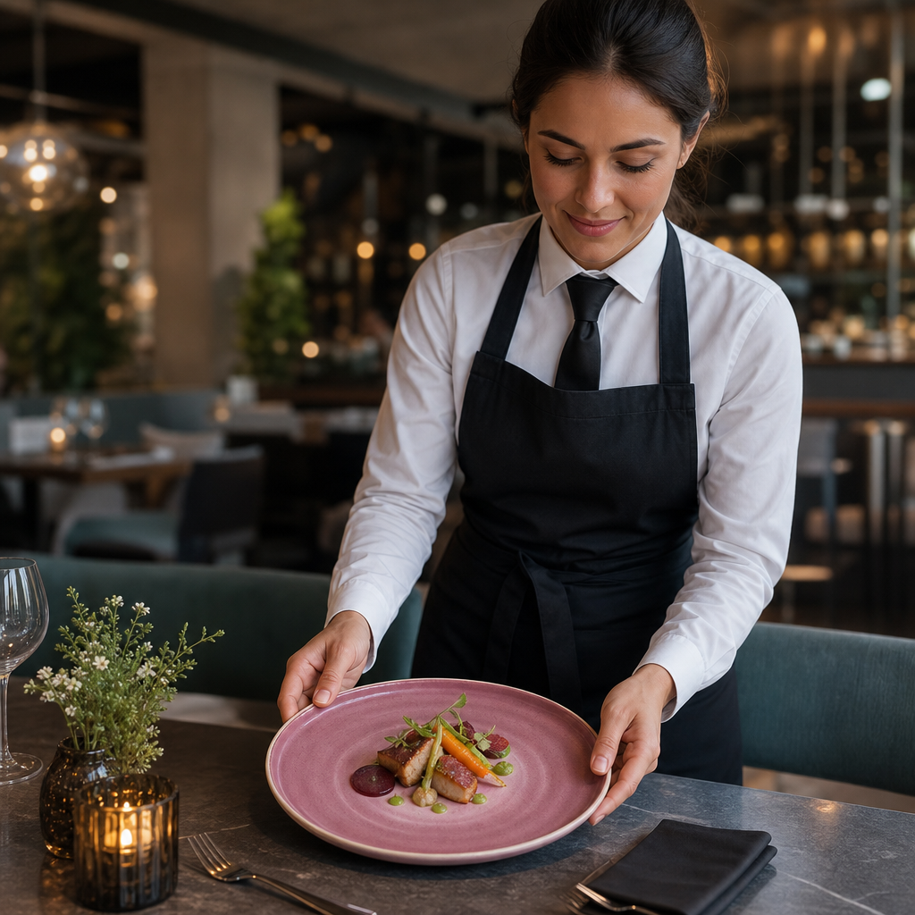 Alumina Stack Plates 255mm Pink Vitrified Ceramic for Hospitality (Pack of 12)