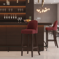 Rubber Wood Bar Chair with Shetland Scarlett Upholstery 1030mm for Commercial Use