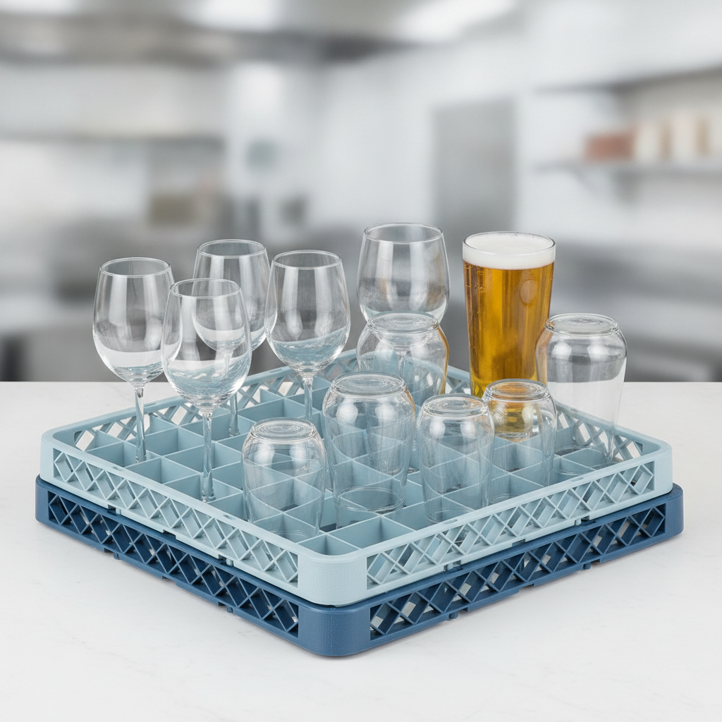 Glass Rack Extender for 49 Compartment Racks for Professional Use