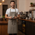Cotton Canvas Bistro Apron Khaki for Artisan Cafés