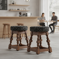 Rubber Wood Low Bar Stools 500mm for Pubs & Cafés (Pack of 2)