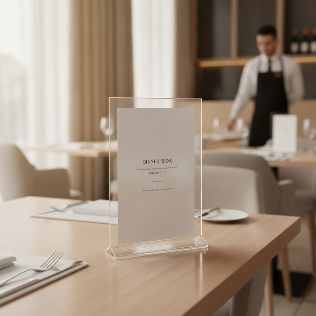 Perspex A4 Vertical Holder for Restaurants & Cafés