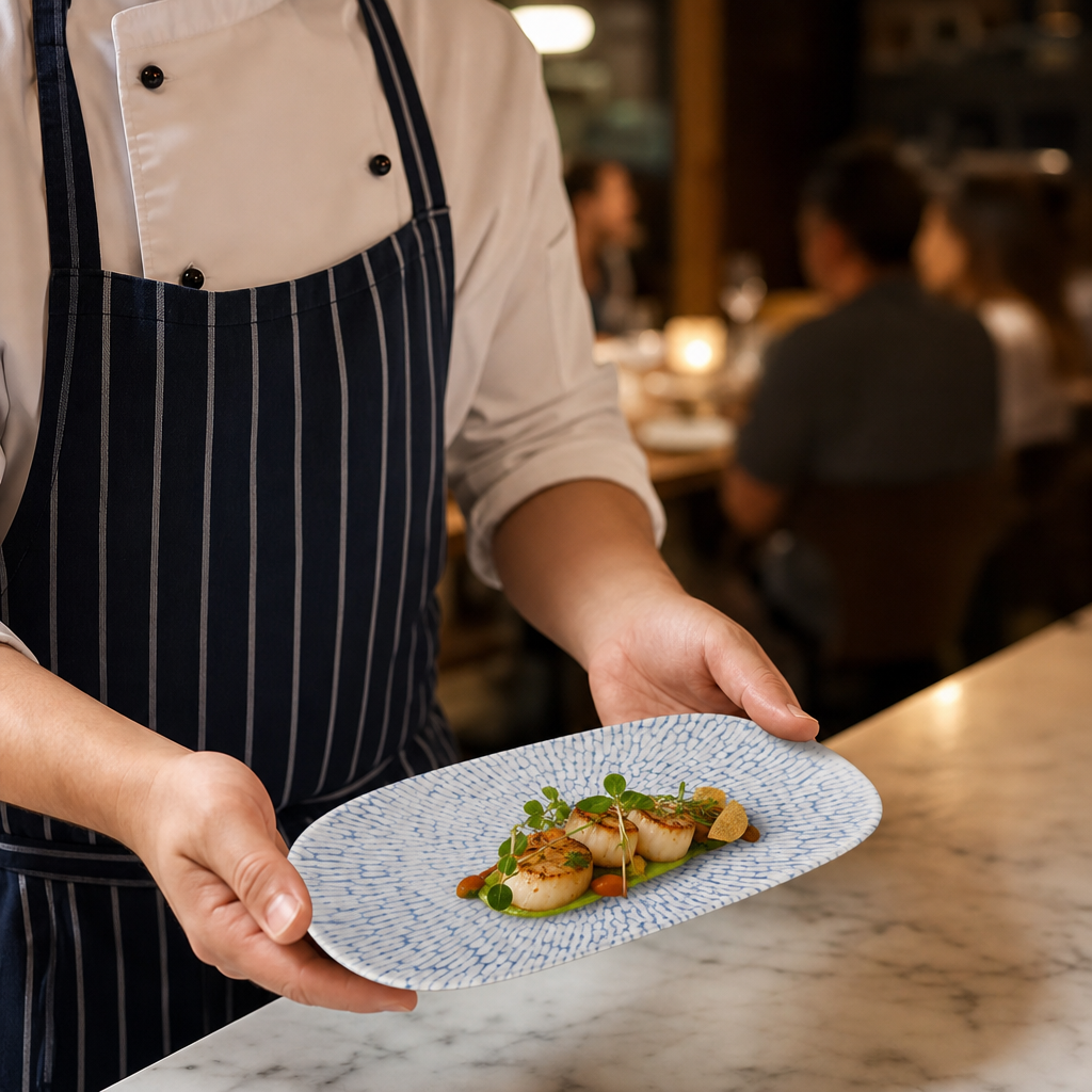 Oblong Plates 220x130mm Indigo Vitrified Ceramic for Hospitality (Pack of 12)