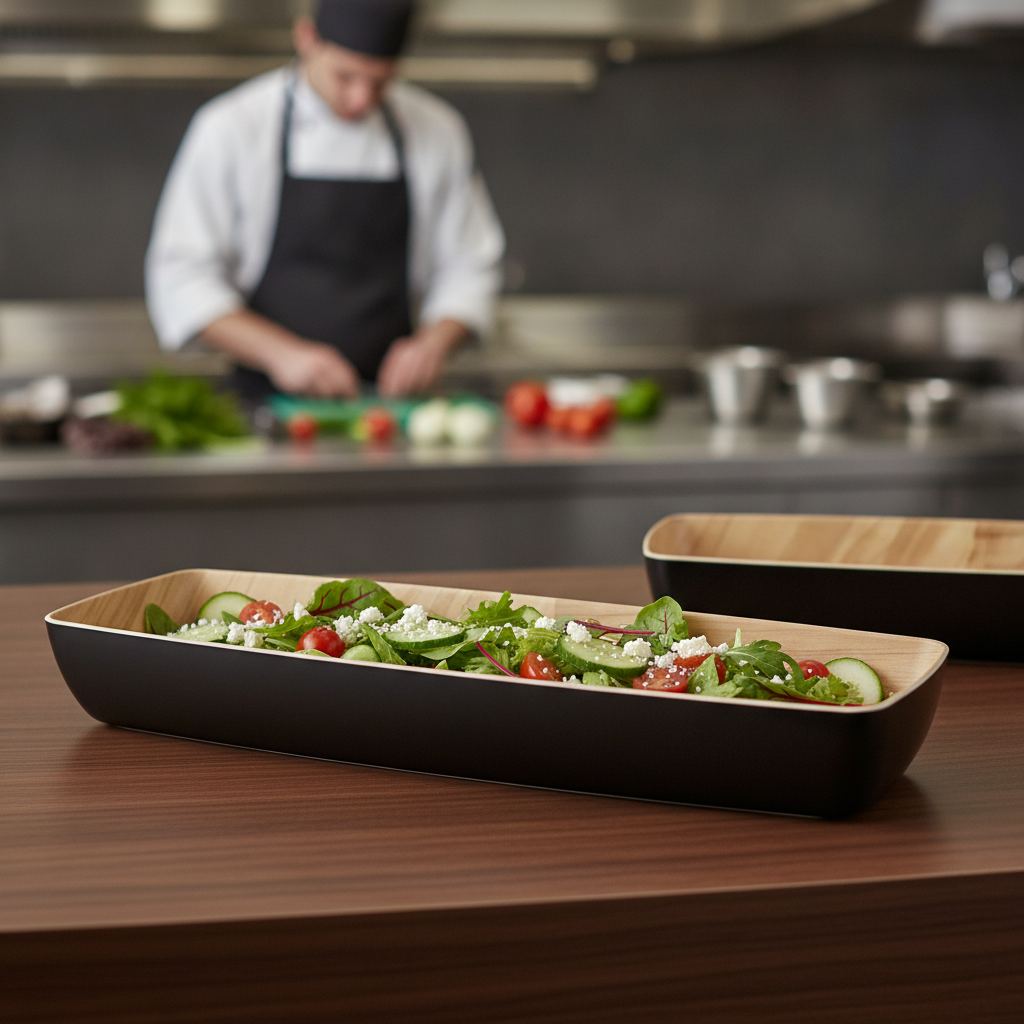 Melamine Black & Brown Bowl GN2/4 for Catering & Hospitality