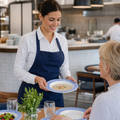 Opal Glass Soup Plates with Brush Rim 225mm for Healthcare Environments