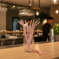 Compostable Pink Paper Bendy Straws 210mm for Eco-Friendly Events (Pack of 250)