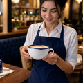 Hand-Finished Cappuccino Cups 340ml Super Vitrified Ceramic for Cafés (Pack of 12)