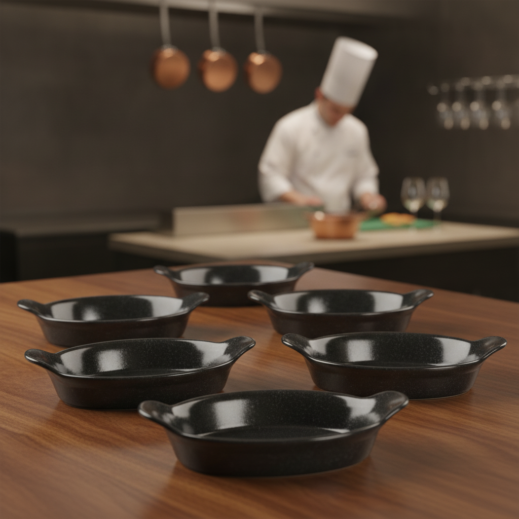Porcelain Small Round Eared Dish 300ml for Catering (Pack of 6)
