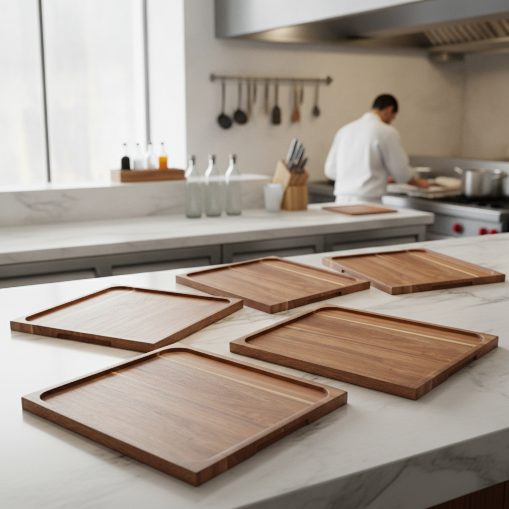 Acacia Wood Base 345x285mm for Food Presentation (Pack of 5)