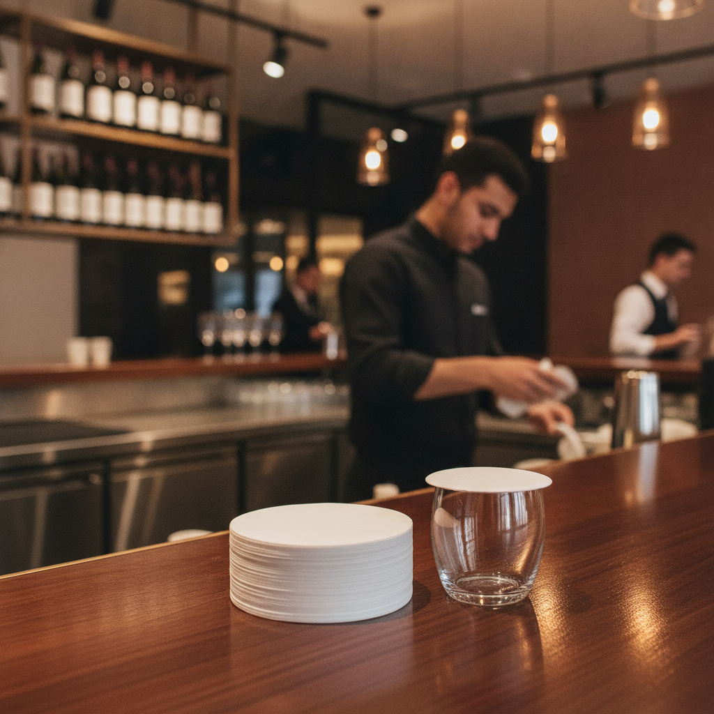 Disposable White Paper Glass Covers 60mm for Bars & Cafés (Pack of 1000)