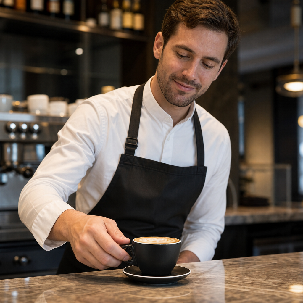 Porcelain Ash Cappuccino Cups 7oz for Fine Dining (Pack of 6)