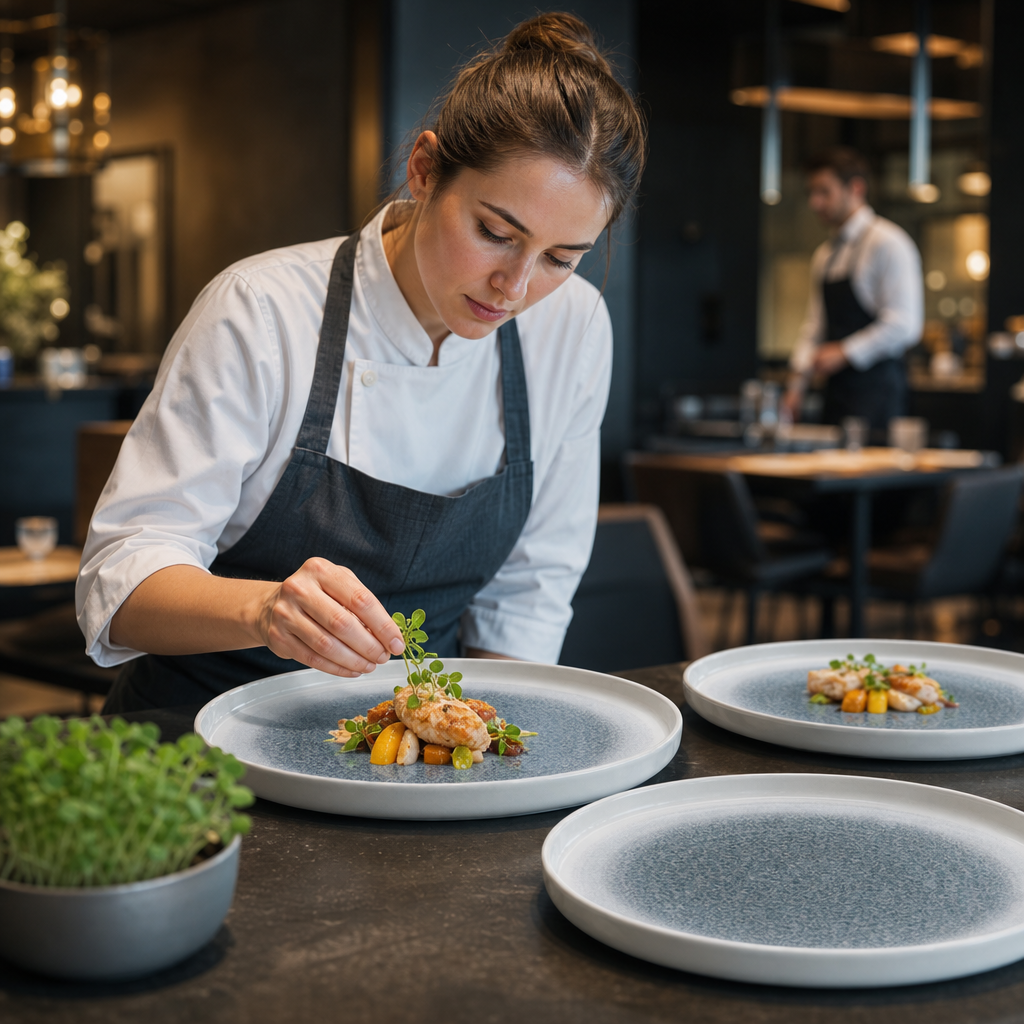 Walled Plates 260mm Blue Vitrified Porcelain for Contemporary Dining (Pack of 6)