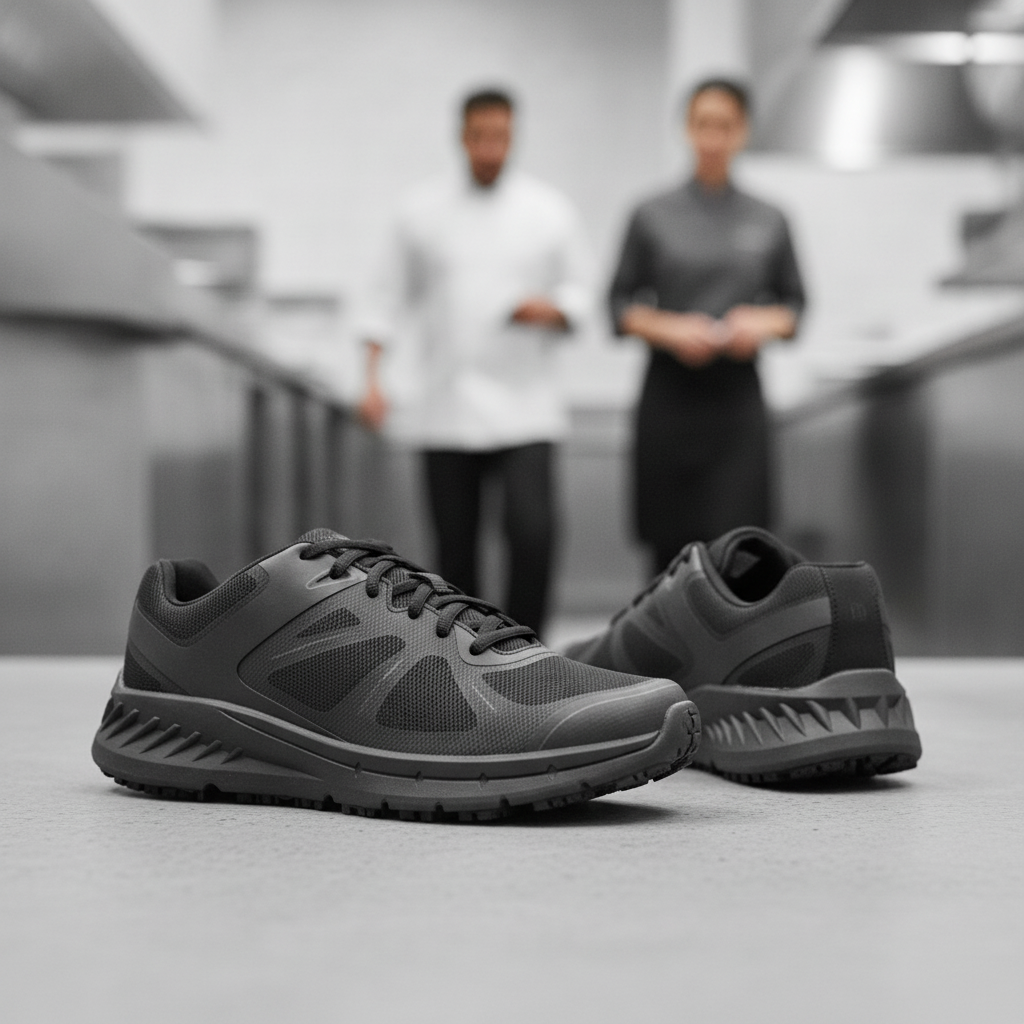 Microfibre Black Vitality Trainers for Front & Back of House