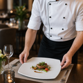 Rounded Square Porcelain Plates 310mm for Hotels & Restaurants (Pack of 6)