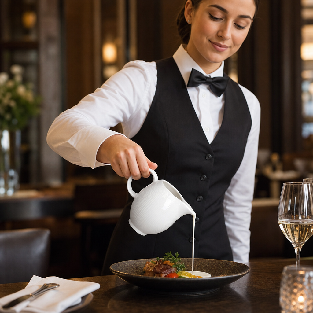 Alumina Vitrified Ceramic Jugs 80ml for Professional Catering (Pack of 12)