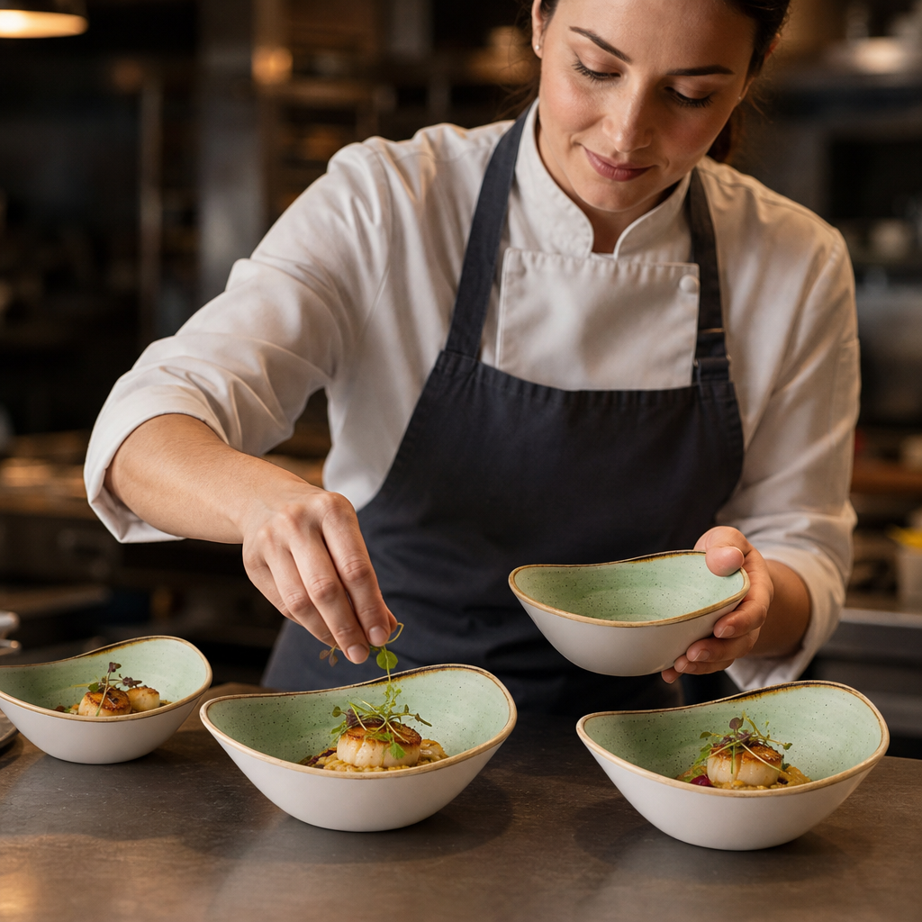 Bowls 150mm Sage Green Vitrified Ceramic for Food Presentation (Pack of 12)