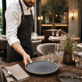 Walled Plates inch 8 1/4 Blue Vitrified Ceramic for Rustic Table Settings (Pack of 6)