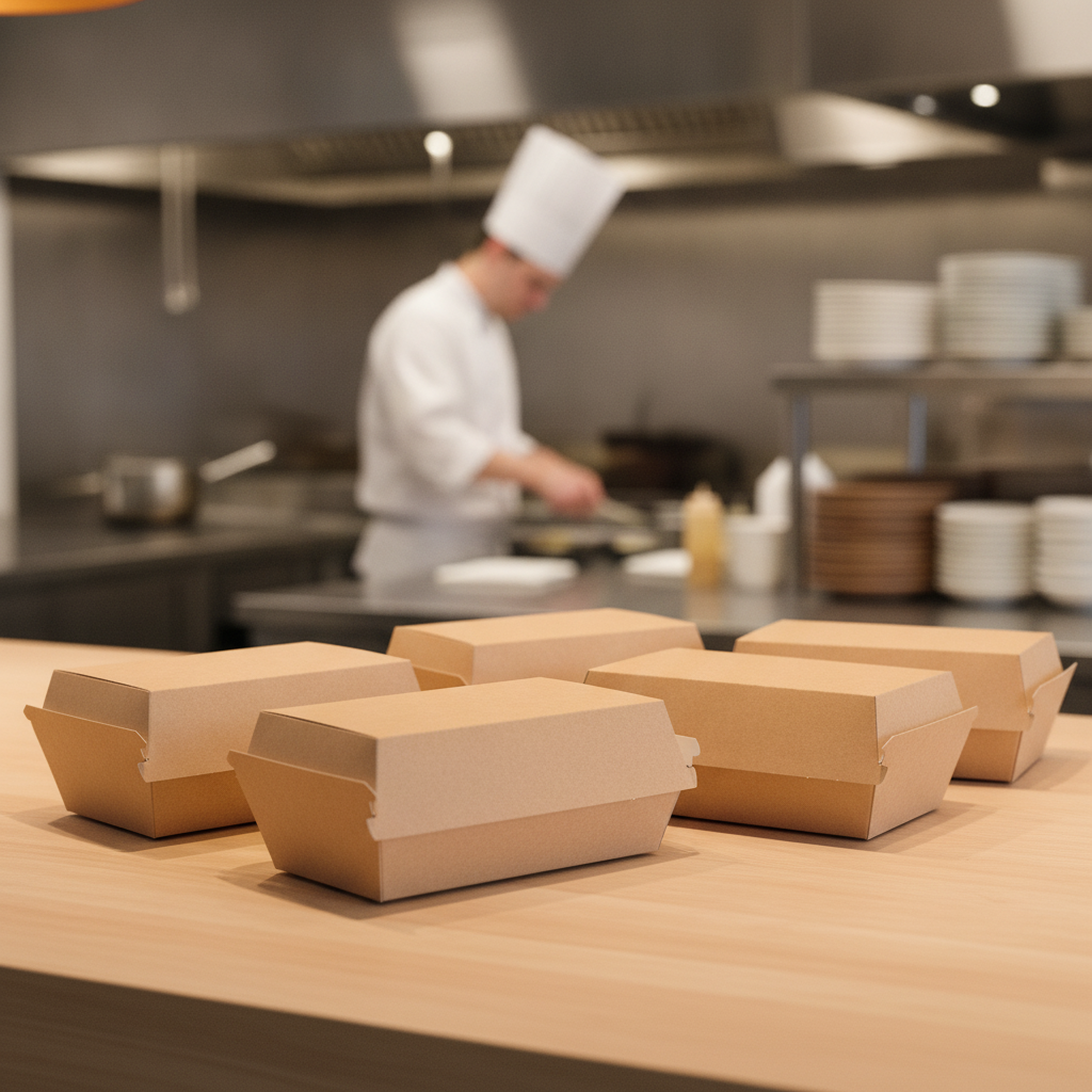 Paperboard Kraft Food Boxes for Takeaway Packaging (Pack of 200)
