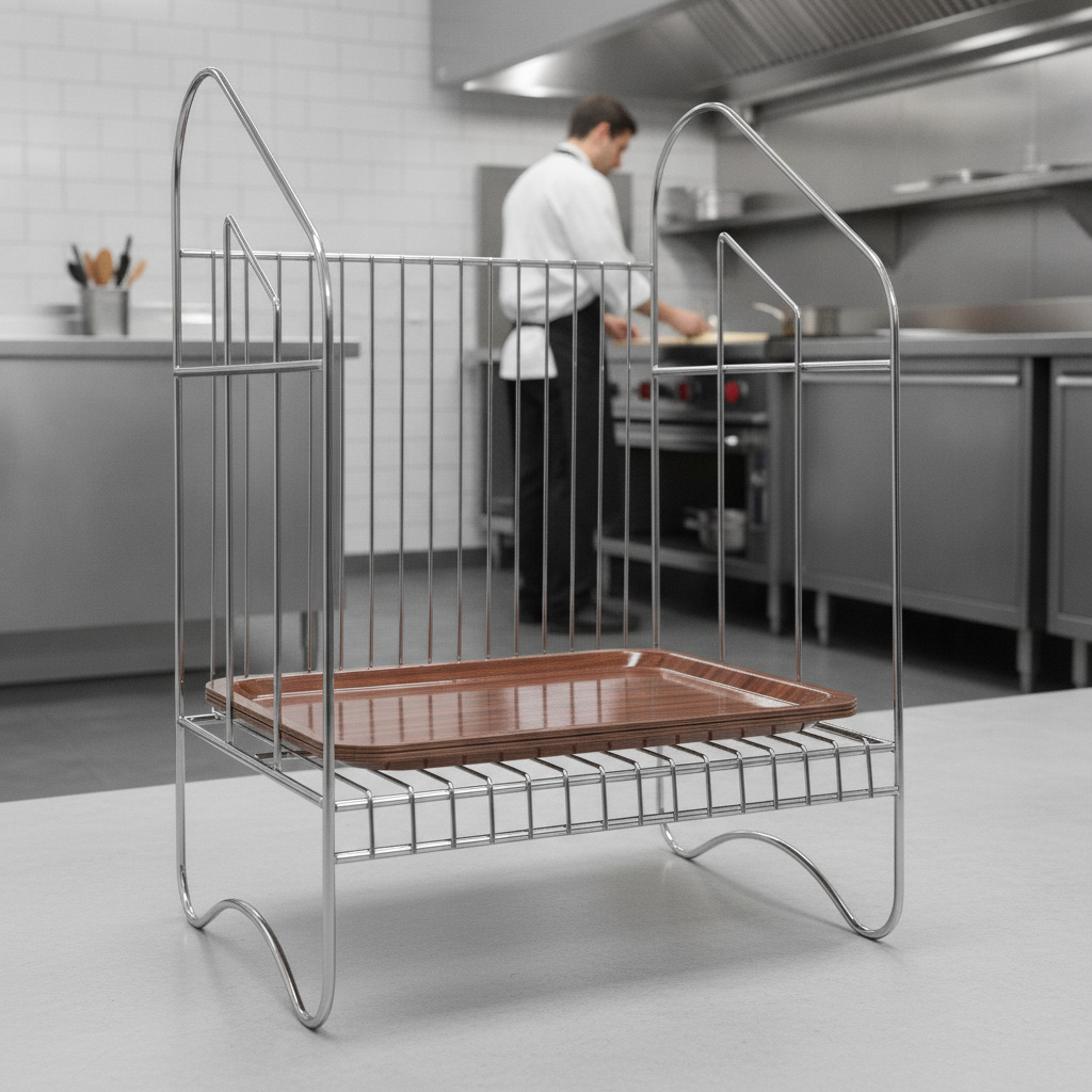 Chrome Plated Tray Dispenser Unit for Commercial Use