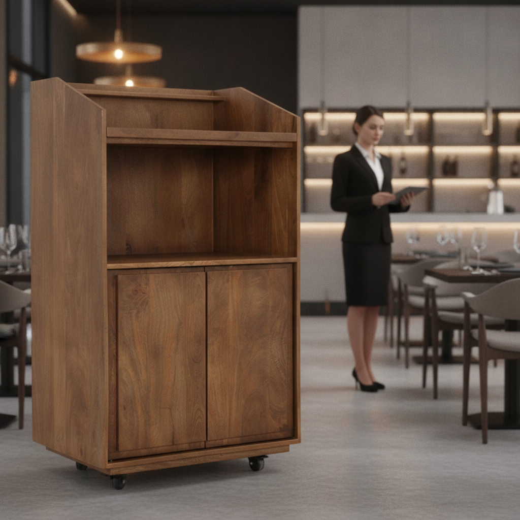 Mango Wood Host Stand 1230mm for Restaurants & Hotels