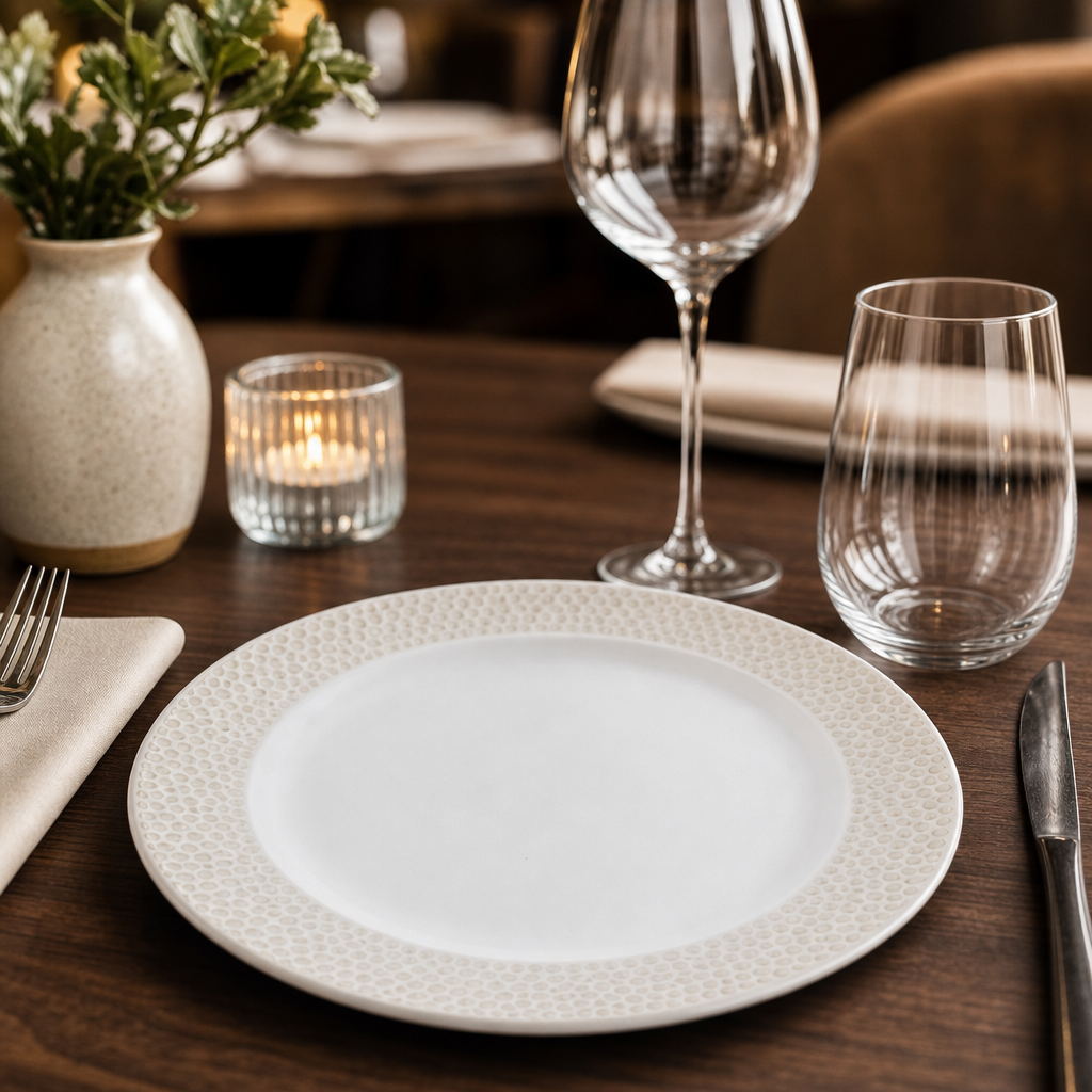 Plates 170mm Sand Vitrified Ceramic for Elegant Dining (Pack of 12)