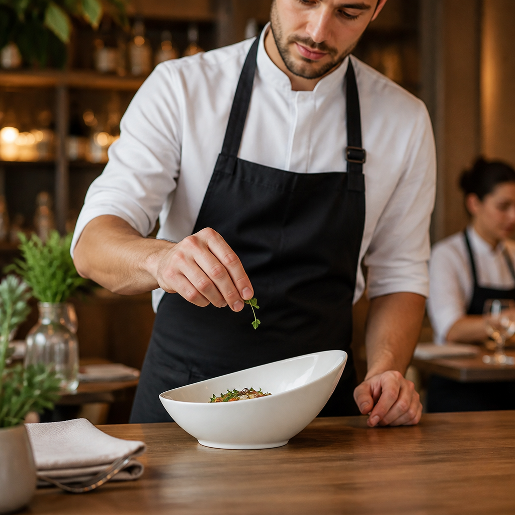 Medium Slanted Bowls 400ml in Brilliant White for Restaurants & Cafés