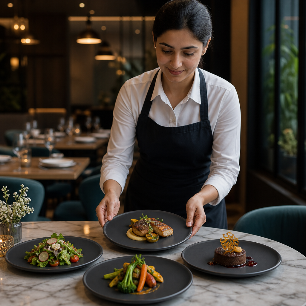 Slate Plates 225mm Ceramic for Stylish Dining (Pack of 6)