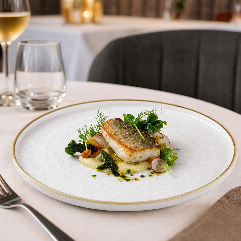 Walled Chefs Plates White Vitrified Ceramic for Creative Plating (Pack of 6)