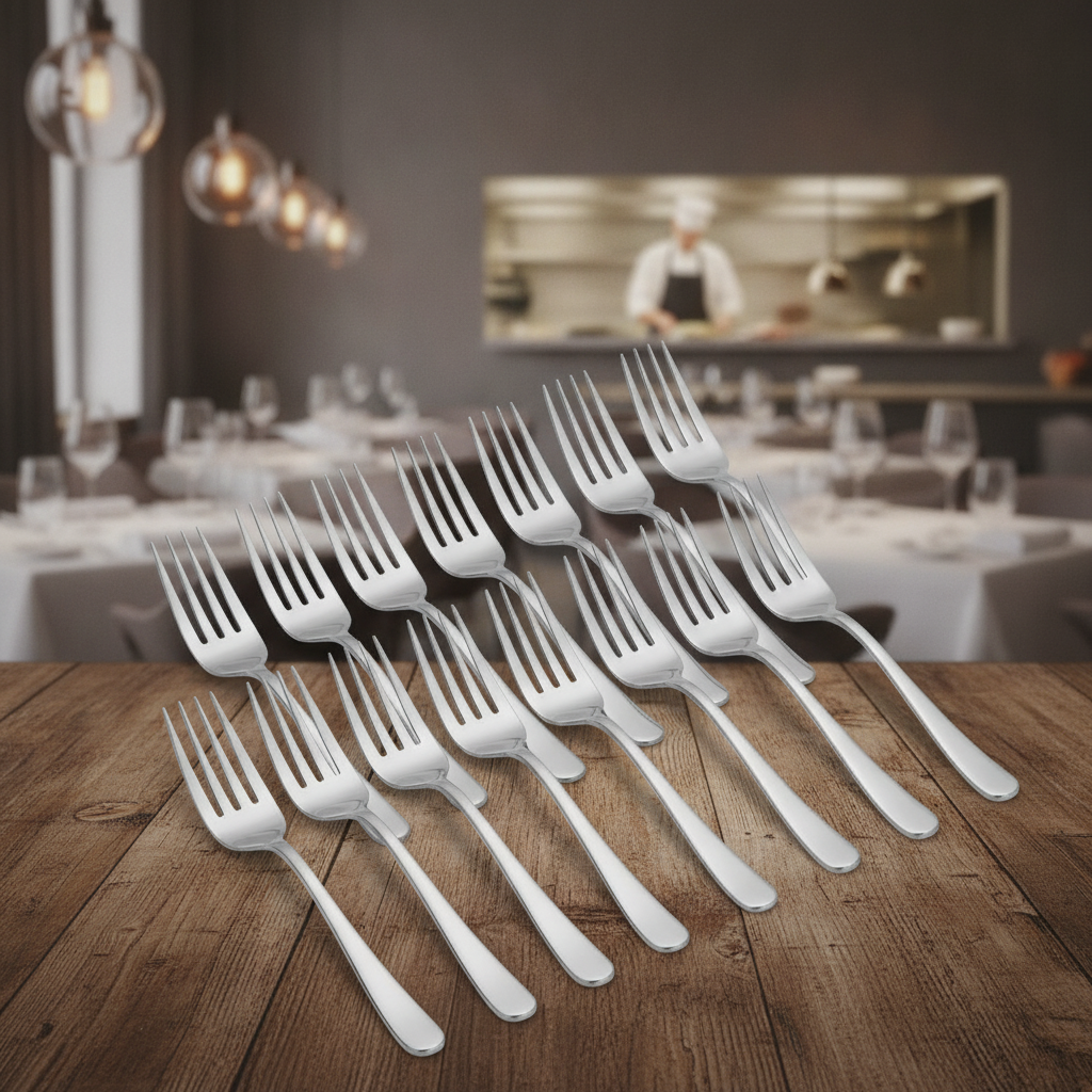 18/10 Stainless Steel Serving Forks for Table Service (Pack of 12)