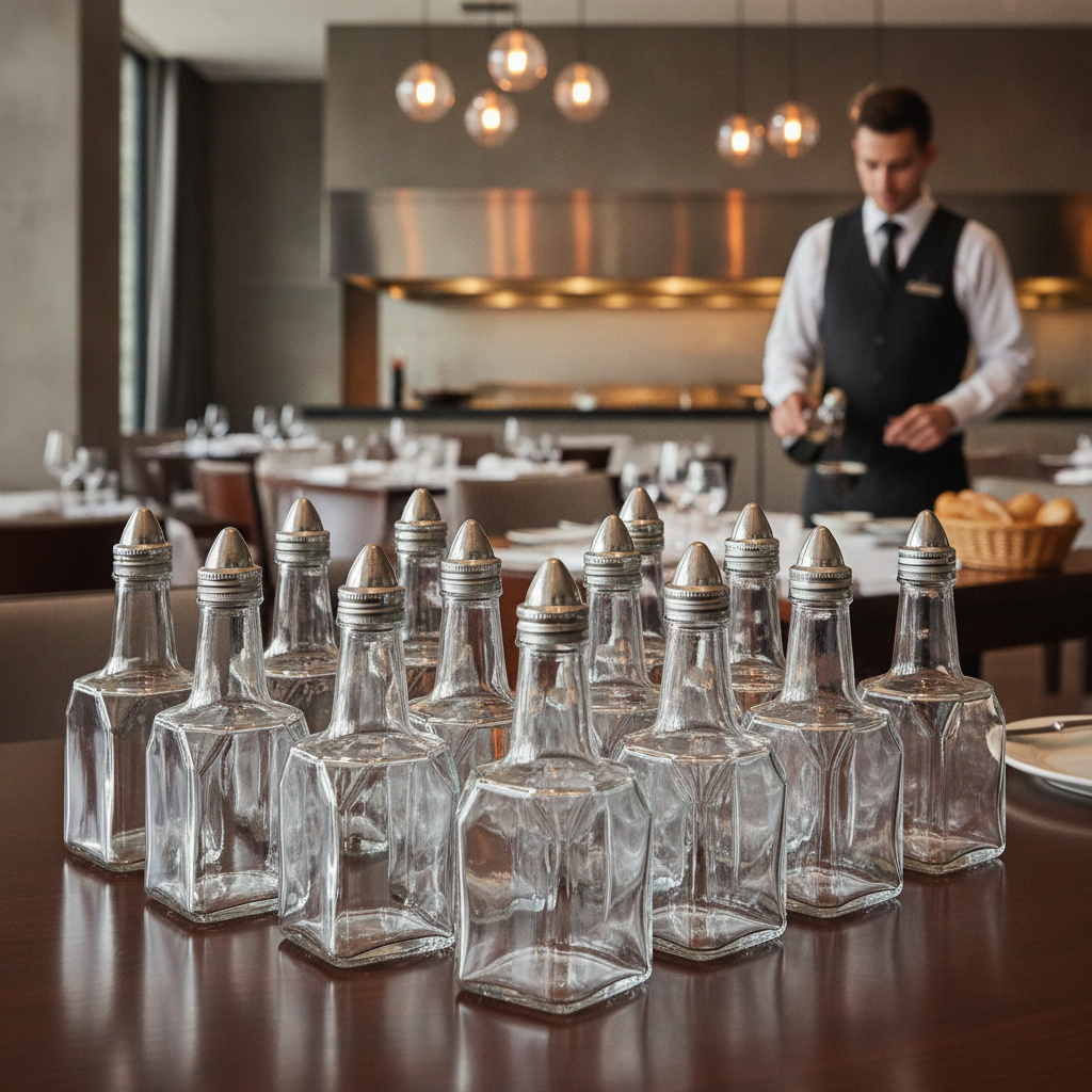 Glass Oil and Vinegar Cruets 142ml for Table Service (Pack of 12)