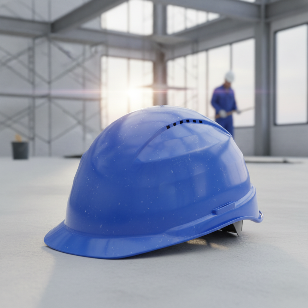 HDPE Vented Blue Helmet for Safety and Protection