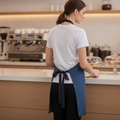 Cotton Denim Money Pocket Apron Blue for Cafés & Restaurants