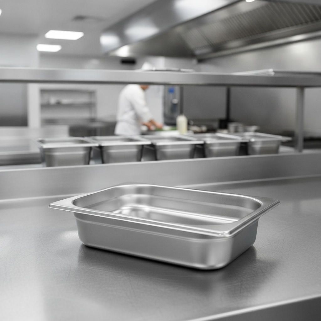 201 Stainless Steel 1/4 Gastronorm Tray 530ml for Commercial Kitchens