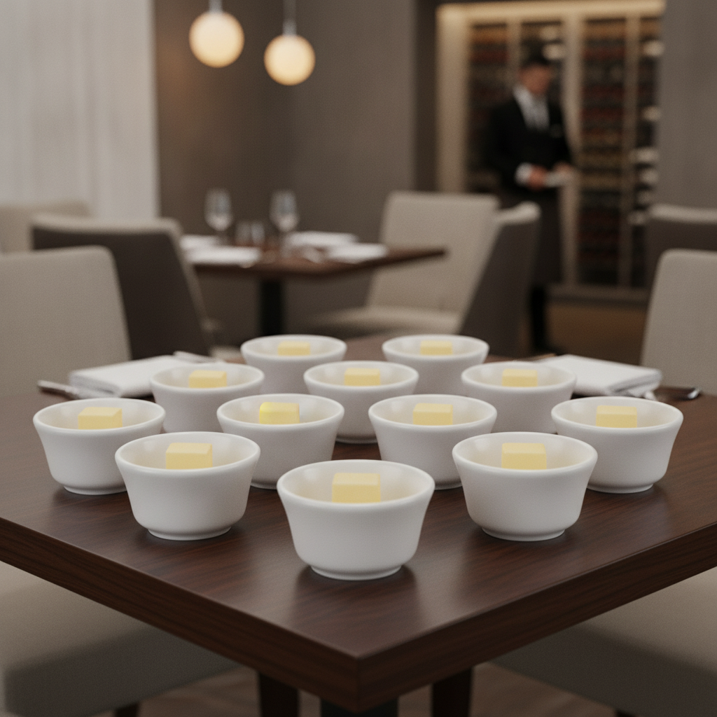 Fine China Round Butter Blocks 28ml for Fine Dining (Pack of 12)