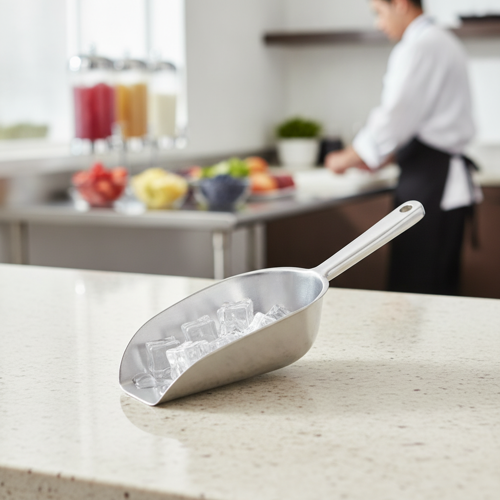Aluminium Serving Scoop 130ml for Catering Businesses