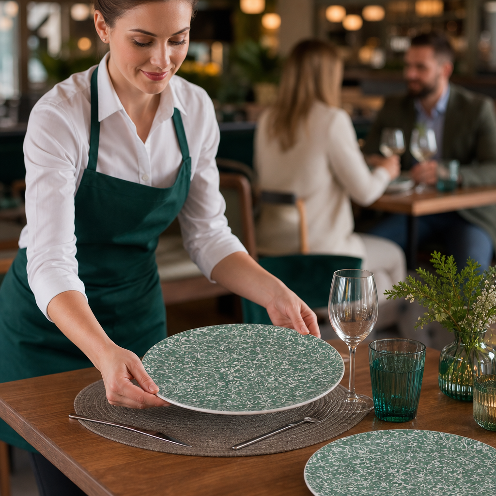 Coupe Plates 300mm Teal Porcelain for Casual Dining (Pack of 12)