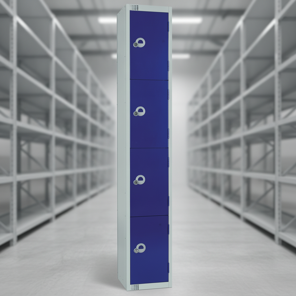 Blue Powder Coated Steel Lockers 450mm Deep for Secure Storage