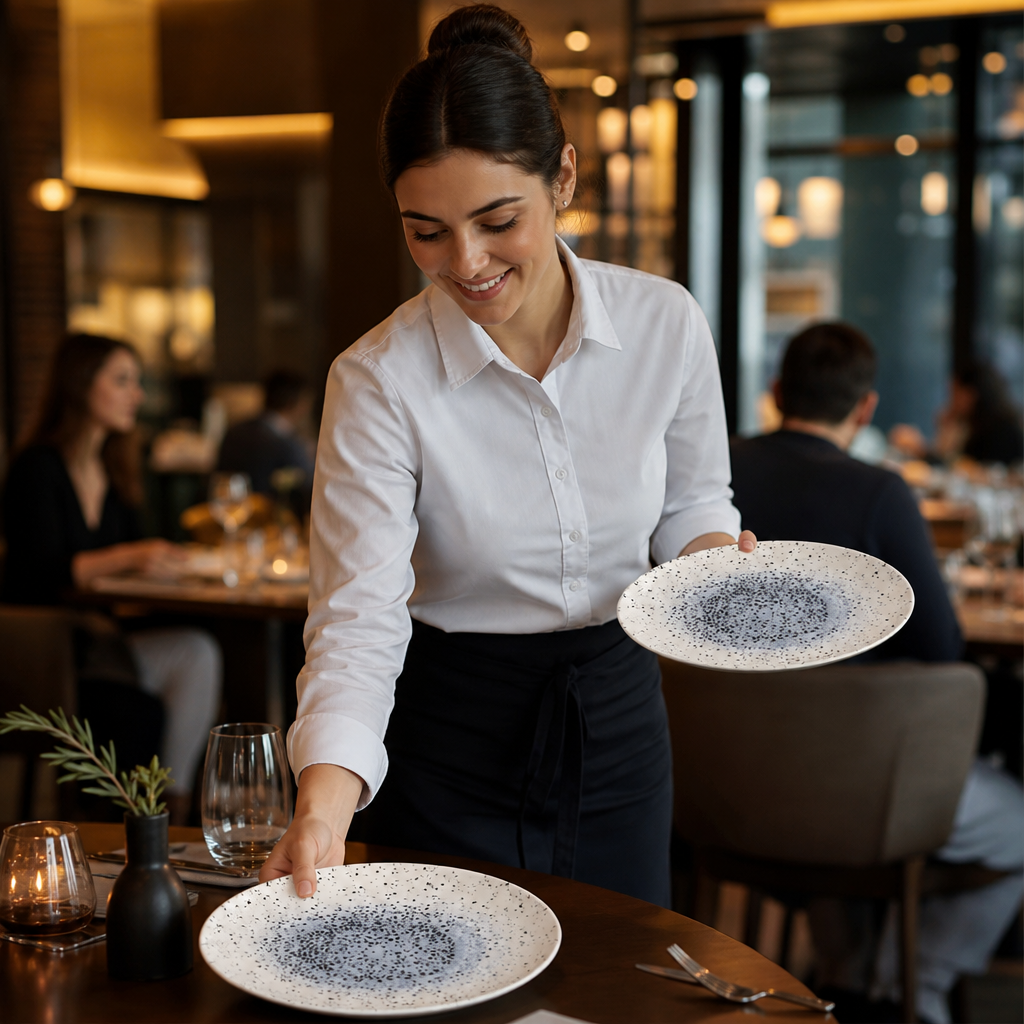 Organic Round Plates 286mm Vitrified Ceramic for Dining (Pack of 12)
