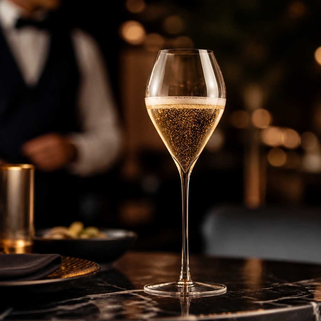 Crystal Champagne Flutes 315ml for Upscale Bars (Pack of 6)