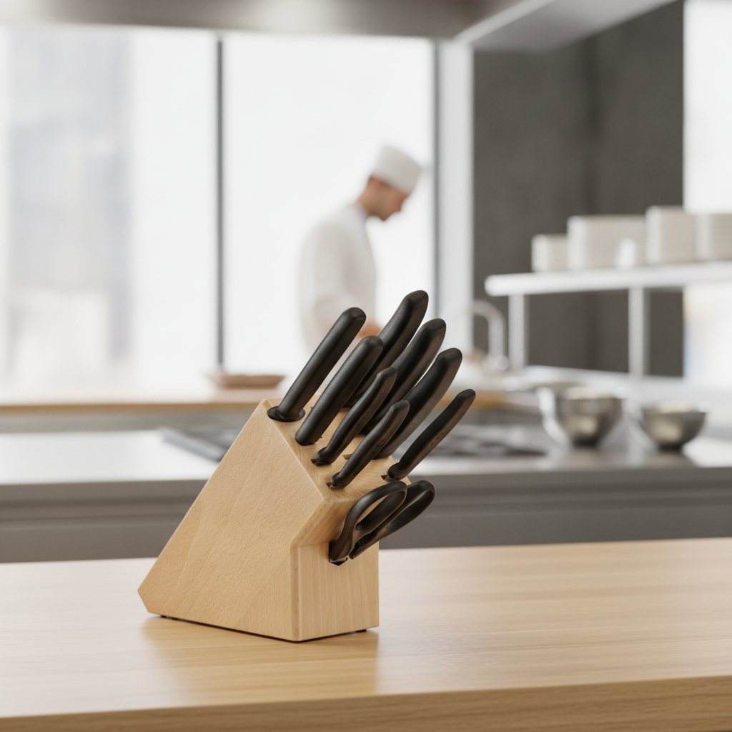 Stainless Steel 9-Piece Cutlery Block Set for Everyday Cooking
