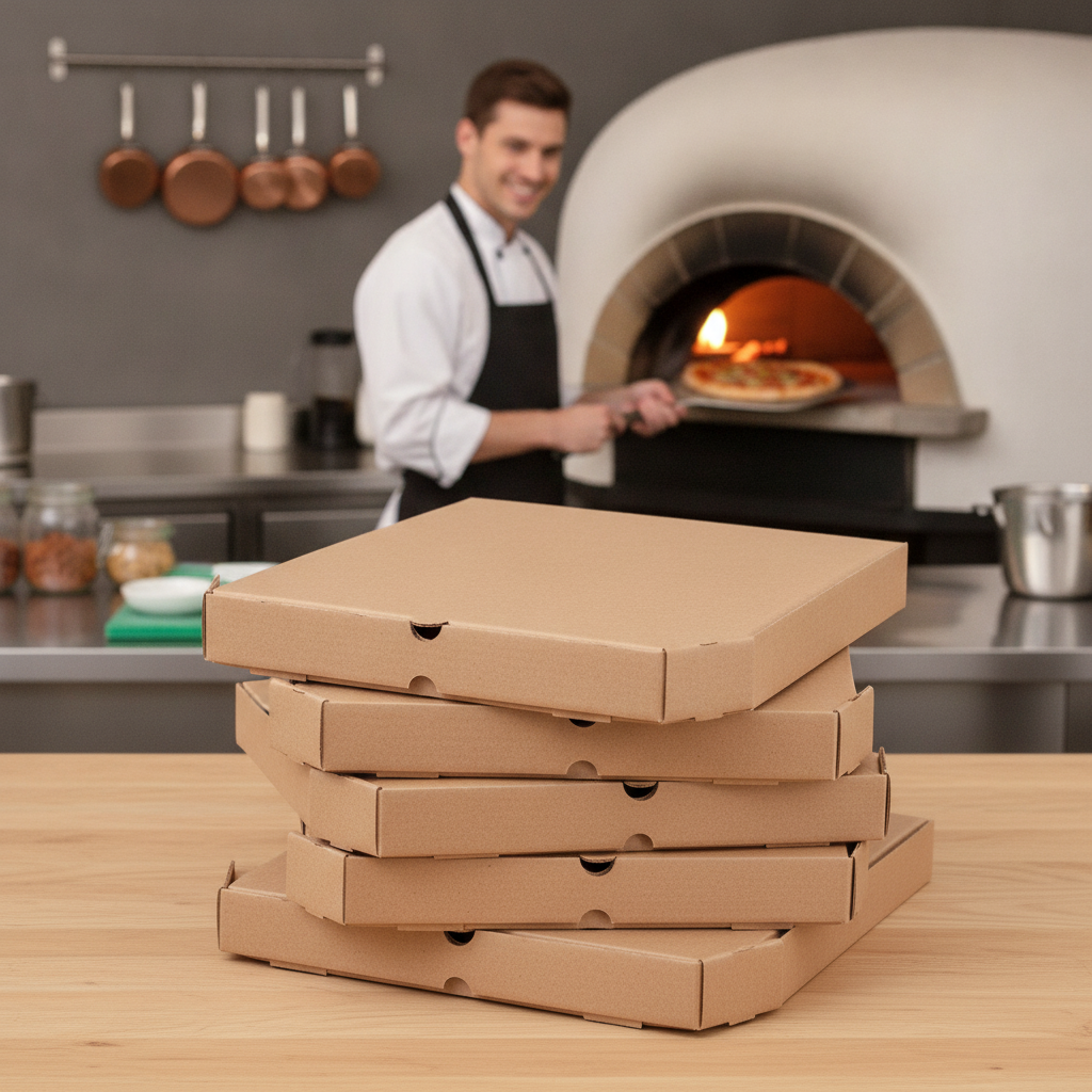 Cardboard Pizza Boxes 9" for Takeaway Services (Pack of 100)