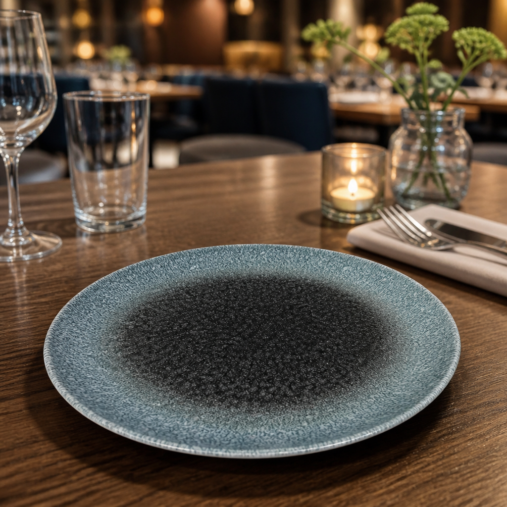 Inspired Coupe Plates Blue Vitrified Ceramic for Restaurants & Cafés (Pack of 12)